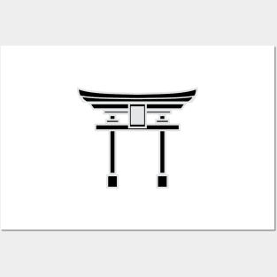 torii gate (black) Posters and Art
